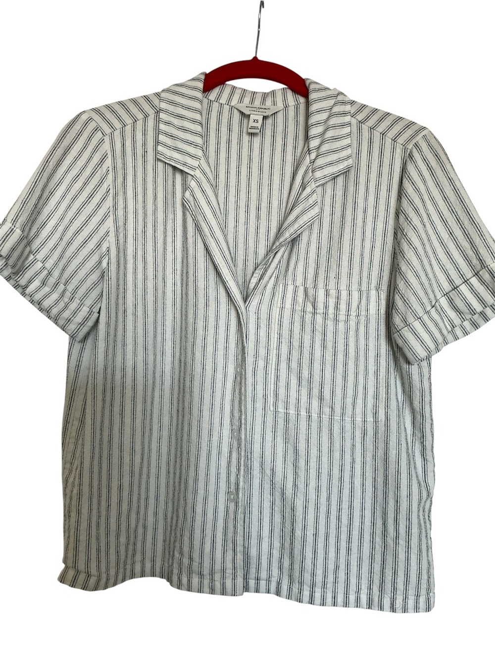 Camp Shirt linen blend BANANA REPUBLIC, striped SZ XS